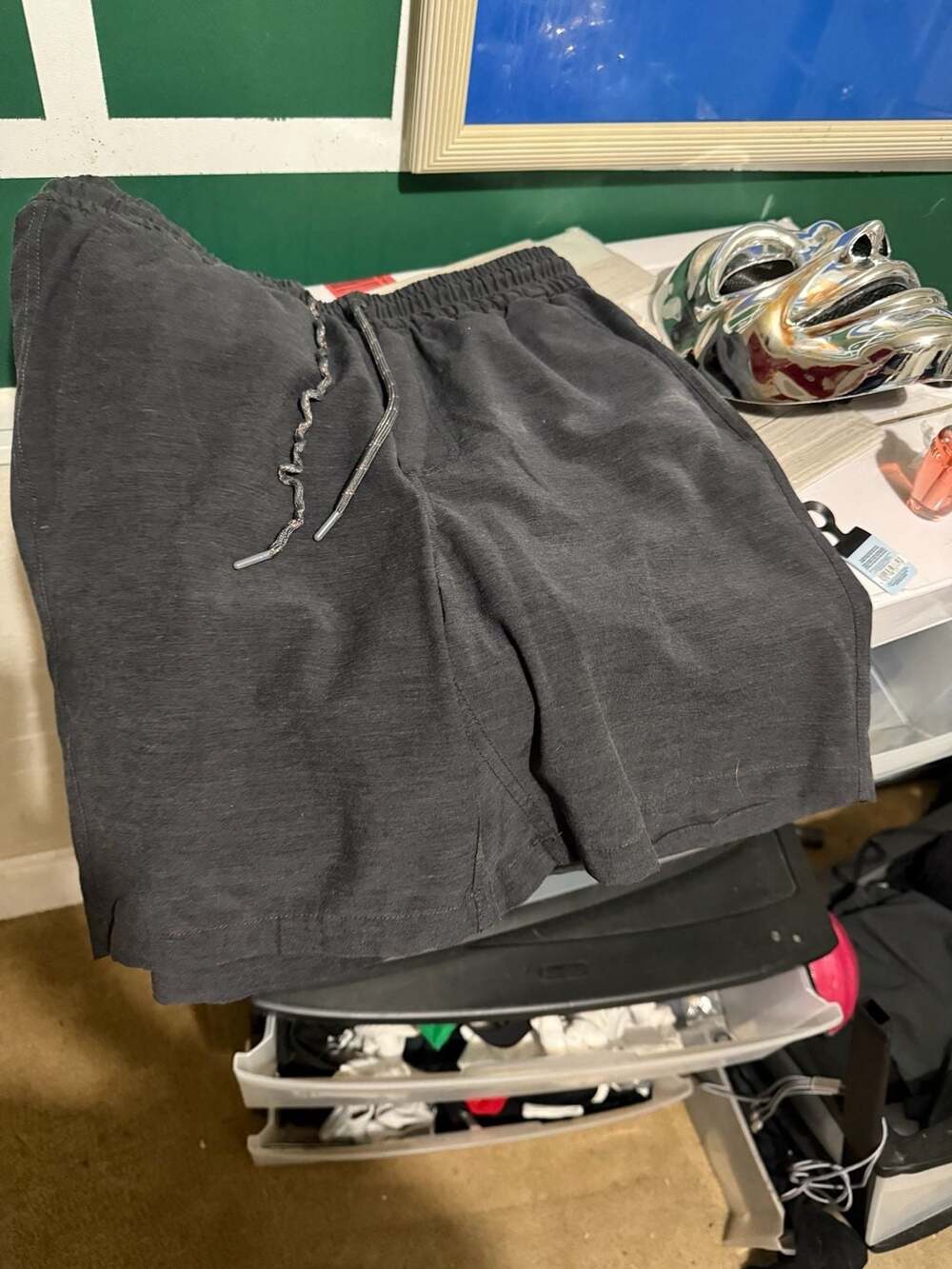 George Men's Grey Drawstring Casual Shorts Size S 28-30